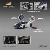  Mô hinh xe Pagani Utopia Bianco Benny with Blu Francia Carbon & Rosso Monza Stripe tỉ lệ 1:64 CM Model CM64-Utopia-08 