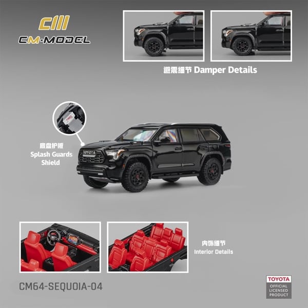  Mô hình xe Toyota Sequoia · Midnight Black tỉ lệ 1:64 CM model CM64-SEQUOIA-04 