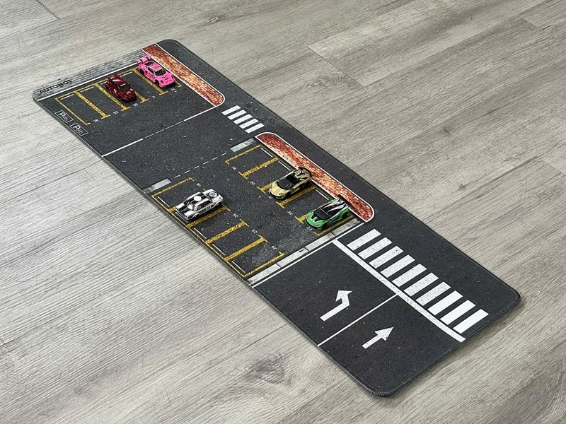  Phụ kiện thảm sa bàn chống trượt mô phỏng diorama bãi đỗ xe/ Parking lot kích thước 80x30cm cho mô hình xe 1:64 Autono1 PT003 