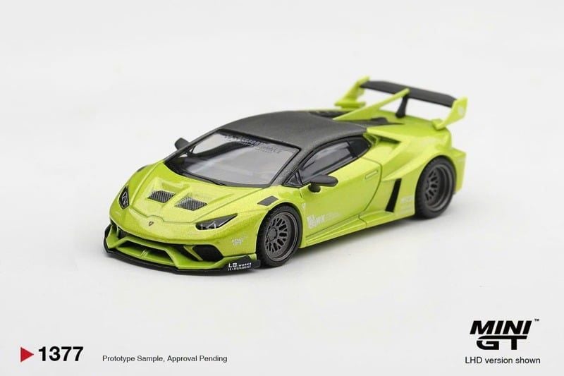  Mô hình xe Lamborghini Huracán LB★WORKS Lime Metallic tỉ lệ 1:64 MiniGT bản Card MGT01377 
