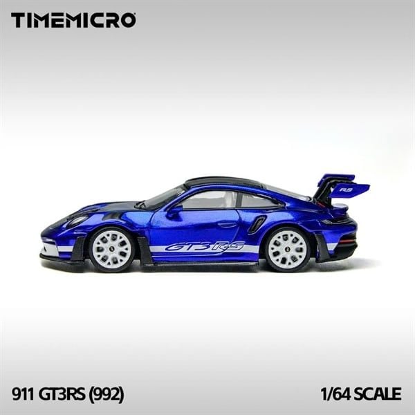  Mô hình xe Porsche 992 GT3 RS San Marina Blue tỉ lệ 1:64 Time Micro TM644643 