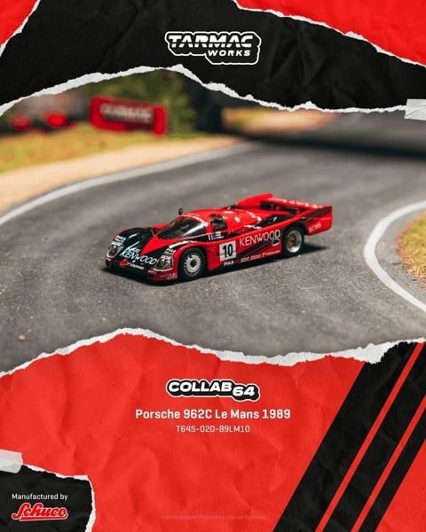  Mô hình xe Porsche 962C Lemans 1989 tỉ lệ 1:64 Tarmac Works T64S-020-89LM10 