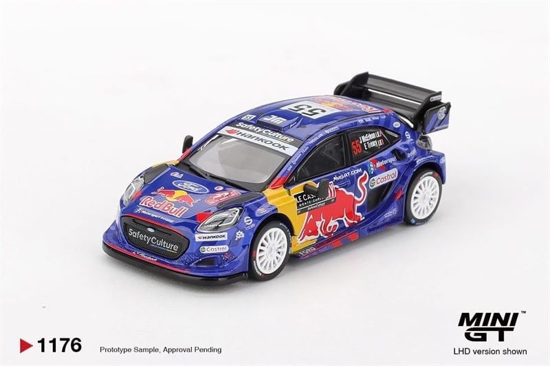  Mô hình xe Ford Puma Rally1 #55 M-Sport Ford WRT2025 Rally Monte-Carlo bản card tỉ lệ 1:64 MiniGT MGT01176 NO CHASE CAR 