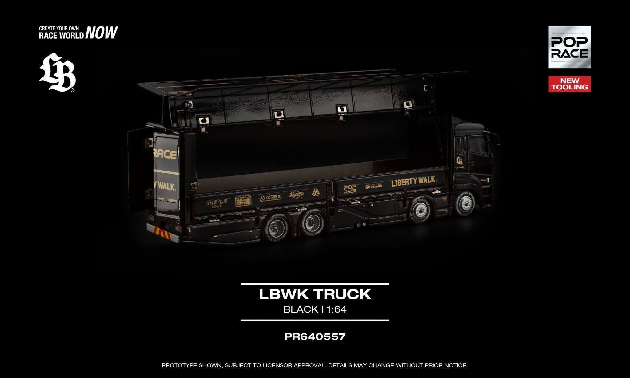  Mô hình xe Mitsubishi Truck LBWK Team Crew tỉ lệ 1:64 Pop Race PR640557 