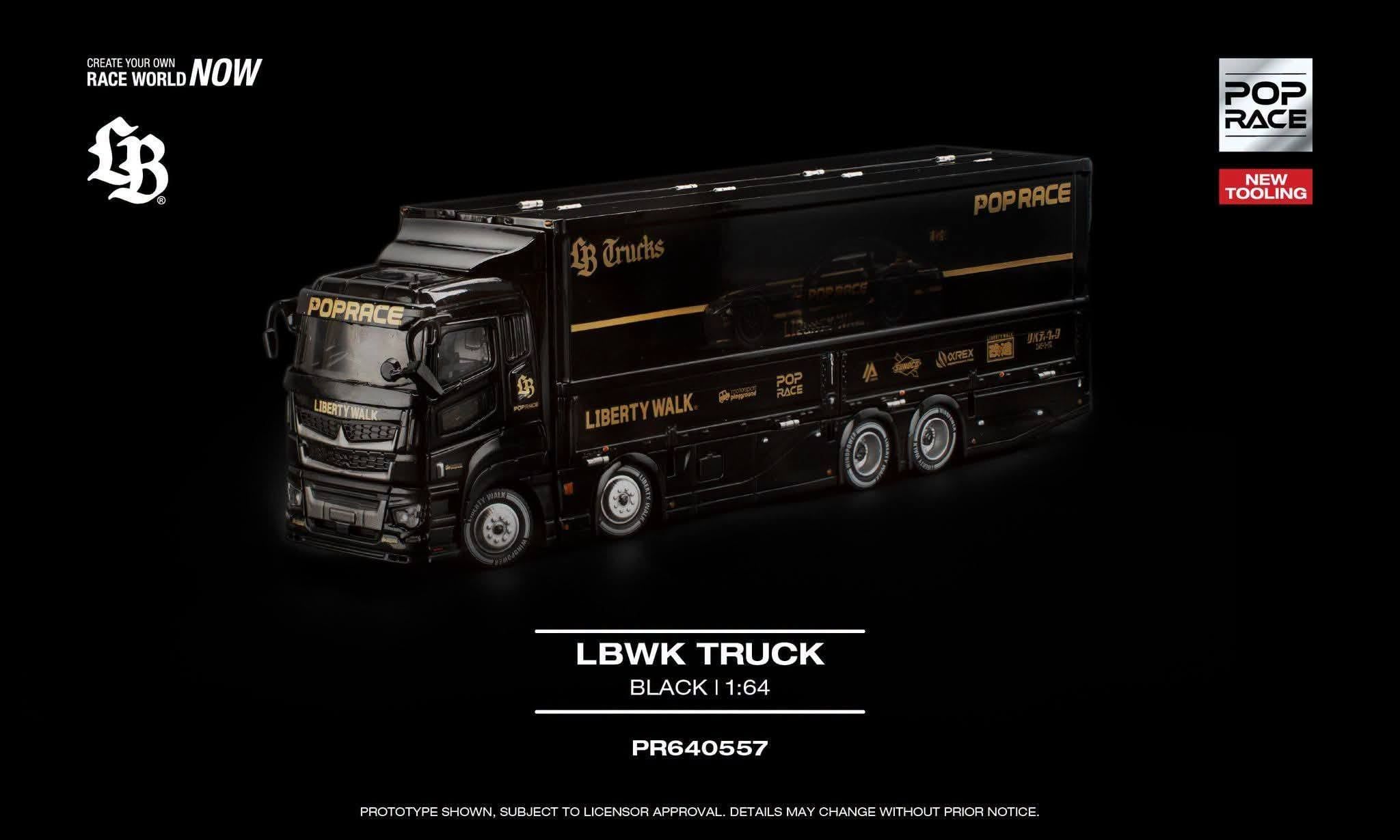  Mô hình xe Mitsubishi Truck LBWK Team Crew tỉ lệ 1:64 Pop Race PR640557 