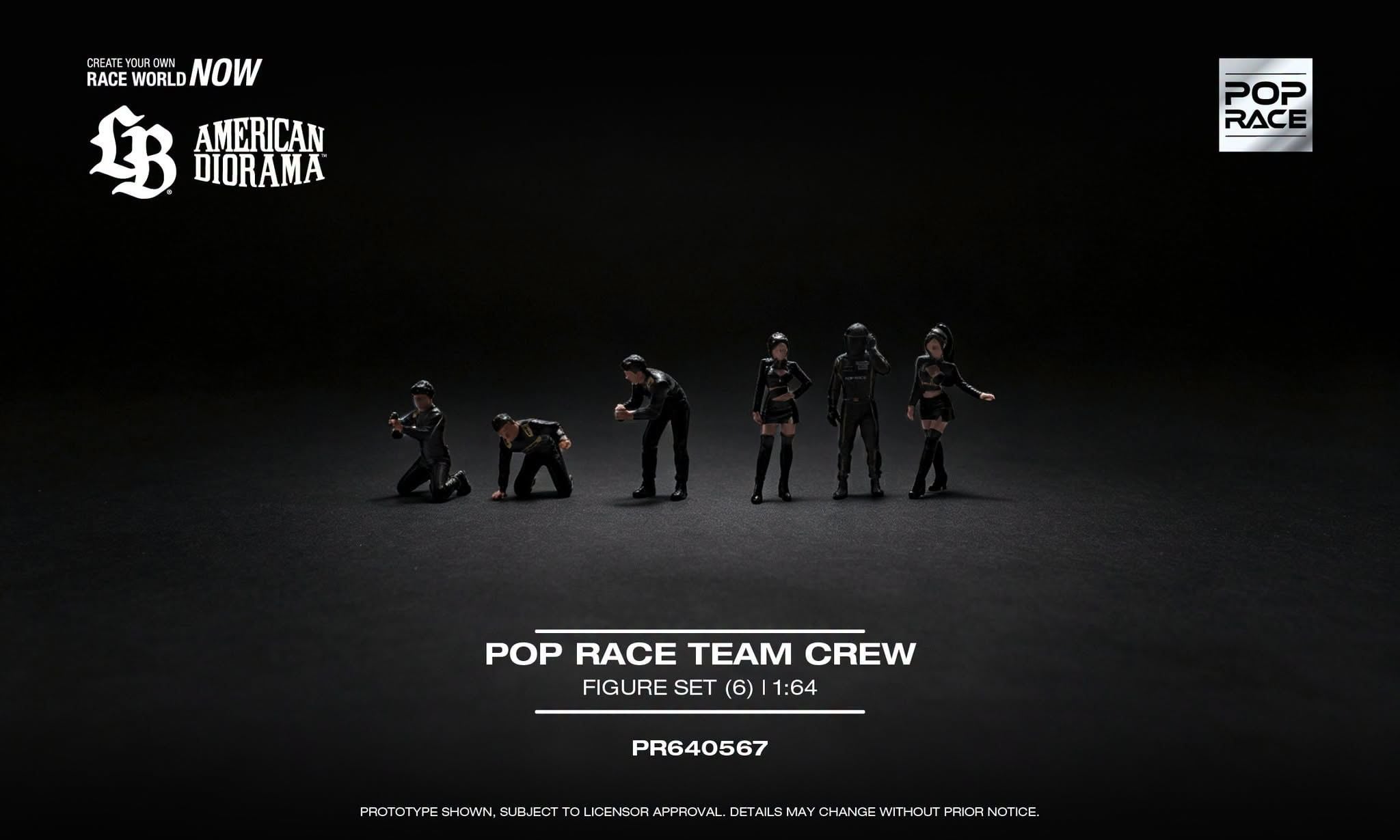  Set mô hình nhân vật 6 figure Team Crew tỉ lệ 1:64 Pop Race PR640567 