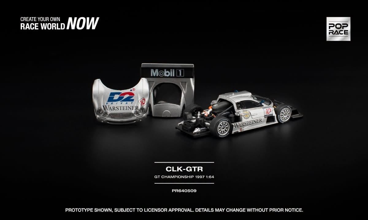  Mô hình xe Mercedes-Benz AMG CLK GTR Fia GT Championship 1997 tỉ lệ 1:64 Pop Race PR640509 