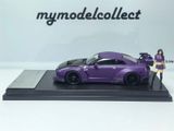  Mô hình xe Nissan GTR R35 Matt Purple Carbon Fiber Cover Paint + Includes Figure tỉ lệ 1:64 Mymodelcollect OT64756 