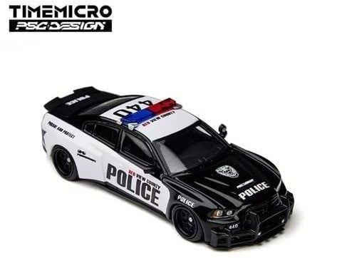  Mô hình xe ô tô tỉ lệ 1:64 Dodge Charger “Brawler” no.440 LSPD Police Car Die-Cast TIME MICRO x PSC DESIGN TM648203 