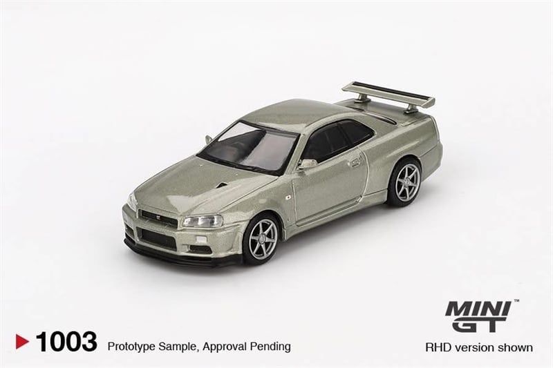  [Hàng Loose] Mô hình xe Nissan Skyline GT-R (R34) V-Spec II Nür Millenium Jade tỉ lệ 1:64 MiniGT MGT01003 