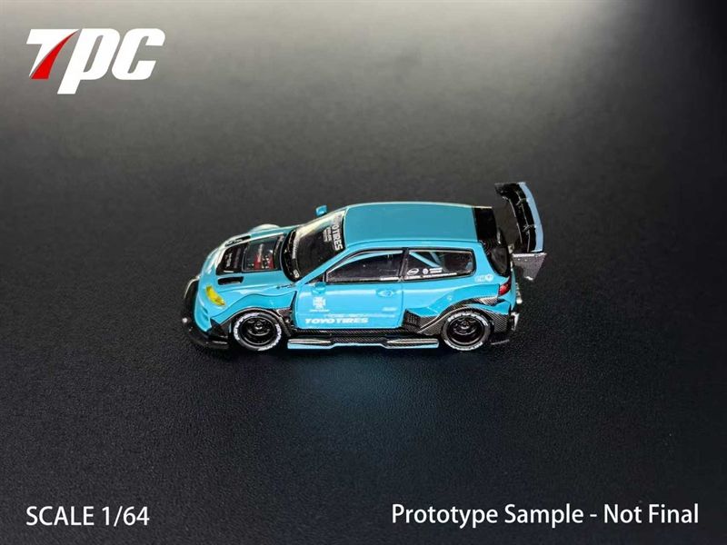  Mô hình xe Kevmannz GT Civic EG Diecast Model Sky Blue tỉ lệ 1:64 TPC Model OT64766 