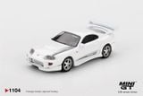  Mô hình xe Toyota Supra VeilSide Combat V-I White bản card tỉ lệ 1:64 MiniGT MGT01104 