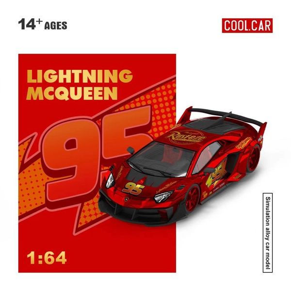  Mô hình xe Lamborghini GTEVO Lightning McQueen Metallic Red Scale Die-Cast Car Model tỉ lệ 1:64 Cool Car CC643832 