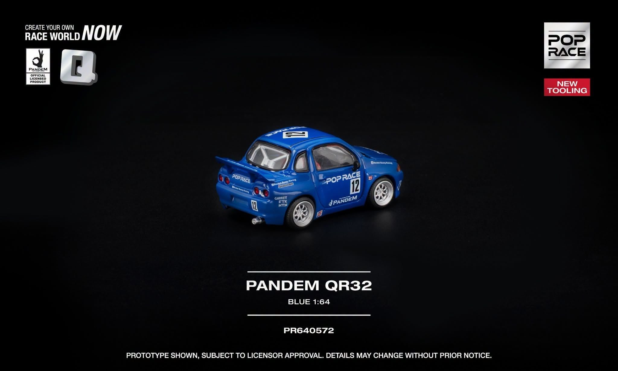  Mô hình xe Pandem QR32 Blue tỉ lệ 1:64 Pop Race PR640572 