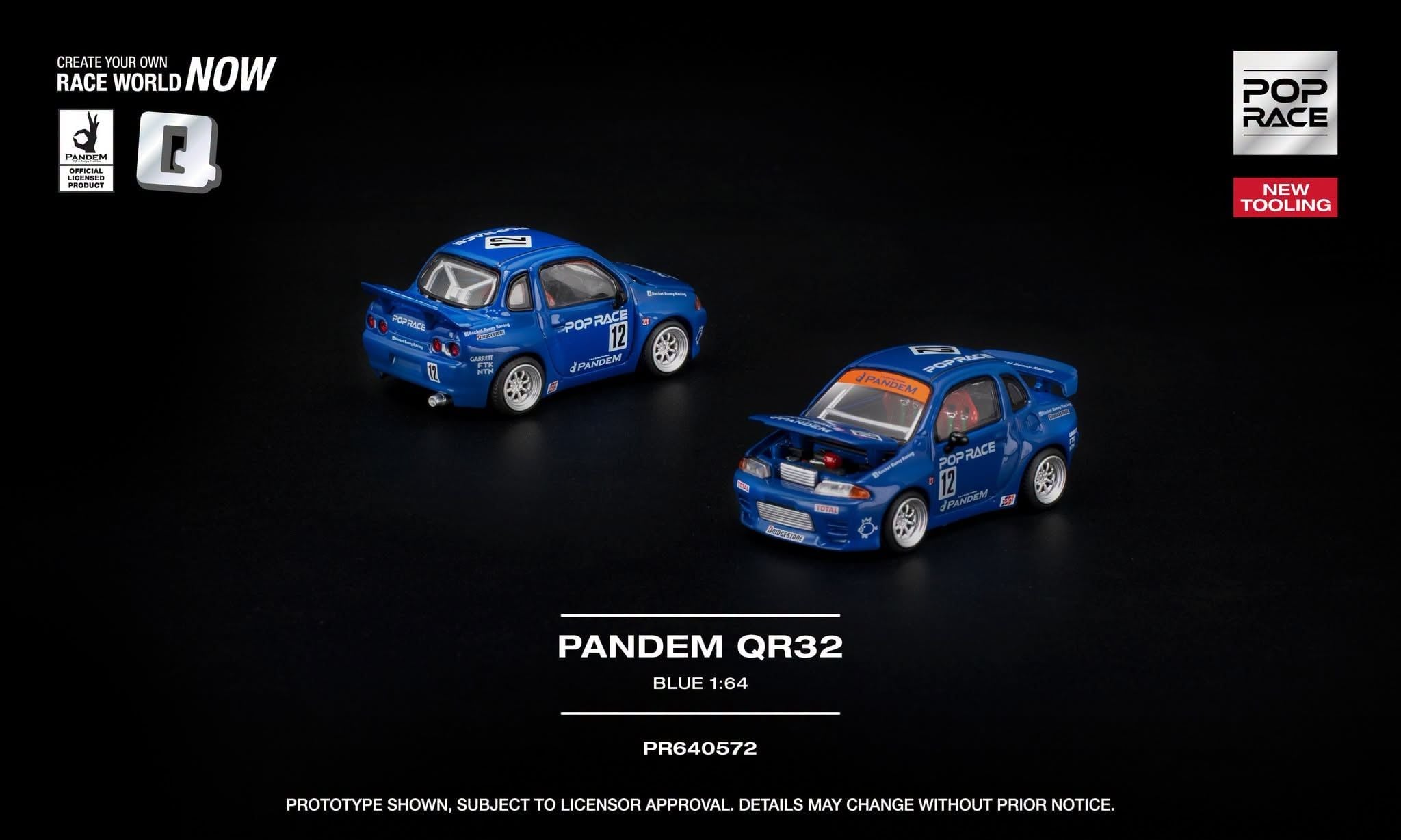 Mô hình xe Pandem QR32 Blue tỉ lệ 1:64 Pop Race PR640572 