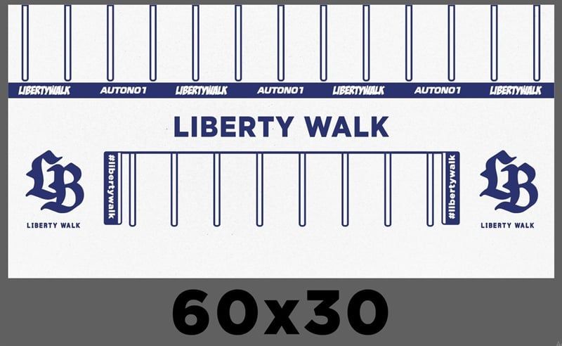  Phụ kiện thảm sa bàn chống trượt mô phỏng diorama bãi đỗ xe/ Parking lot Liberty Walk LBWK trắng 60x30cm tỉ lệ 1:64 Autono1 PT007 