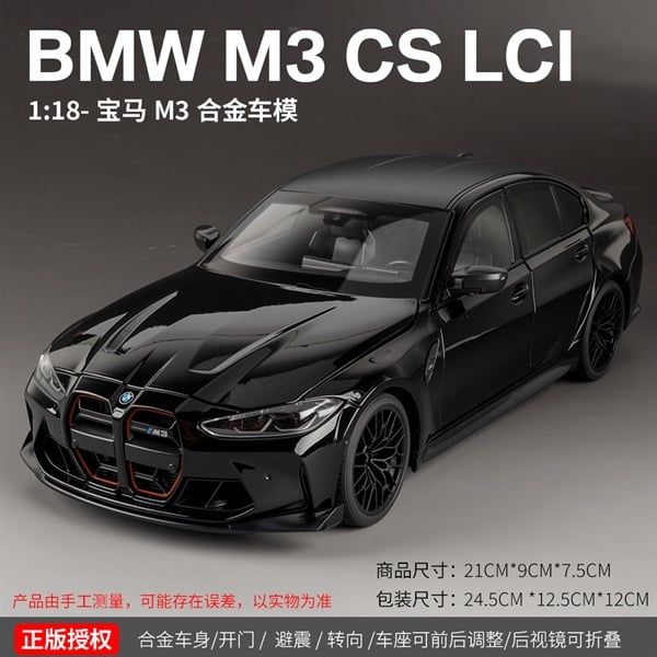 Mô hình xe BMW M3 CS LCI G80 full open có đèn âm thanh tỉ lệ 1:18 Alloy Model H1291 OT18028 