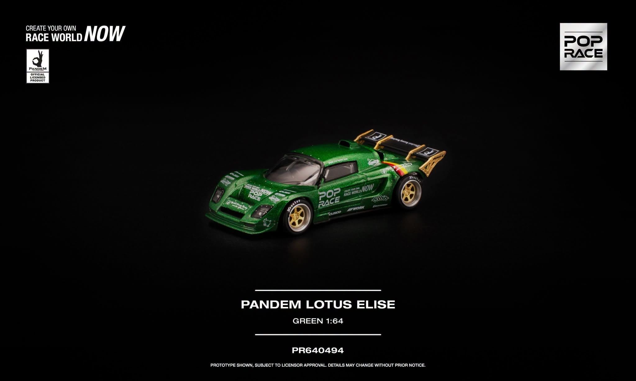  Mô hình xe PANDEM LOTUS ELISE - GREEN tỉ lệ 1:64 Pop Race PR640494 