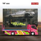  Mô hình xe tải cứu hộ Hino H300 Trailer Back to the Future Paint Scheme tỉ lệ 1:64 CoolcarCC647227 