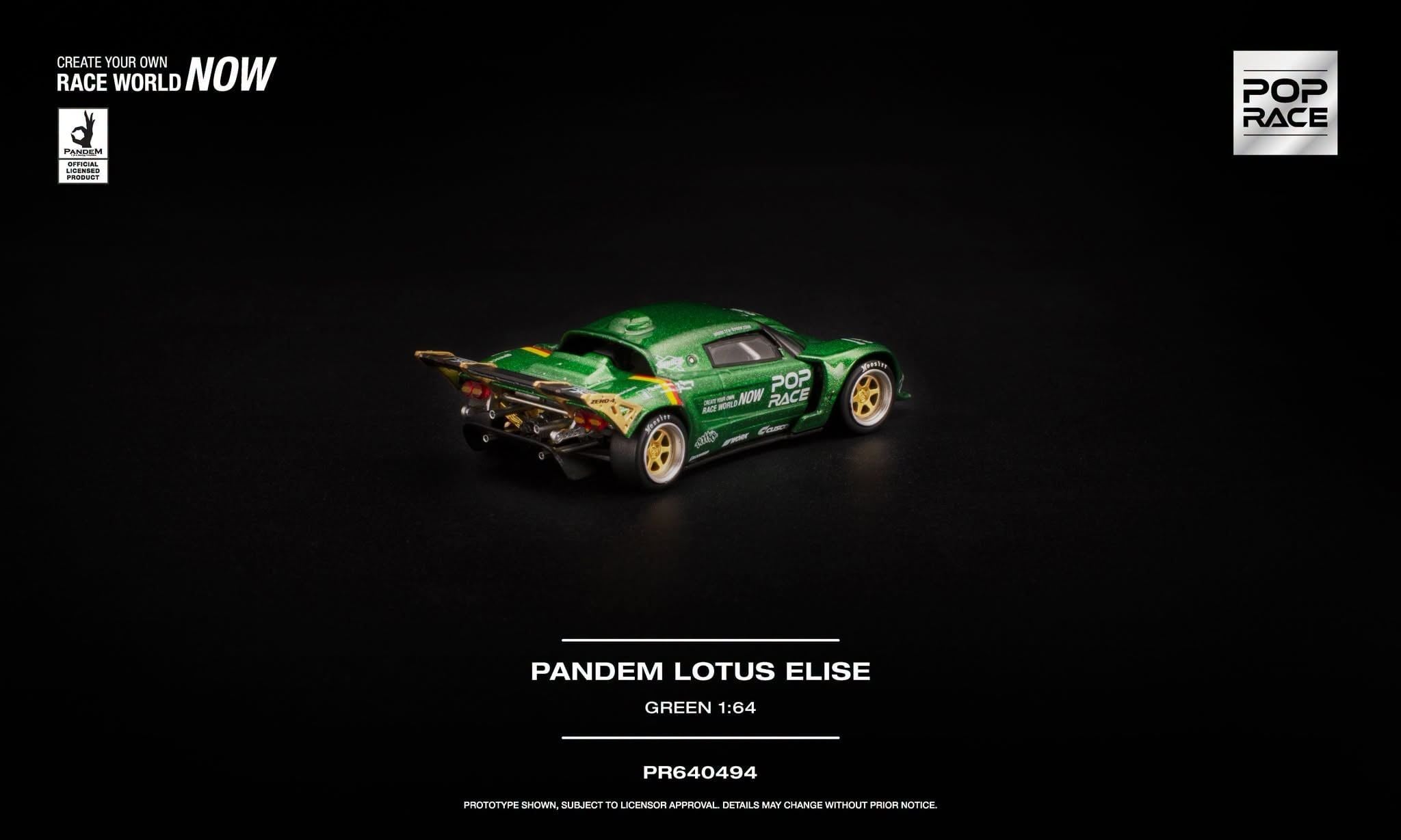  Mô hình xe PANDEM LOTUS ELISE - GREEN tỉ lệ 1:64 Pop Race PR640494 