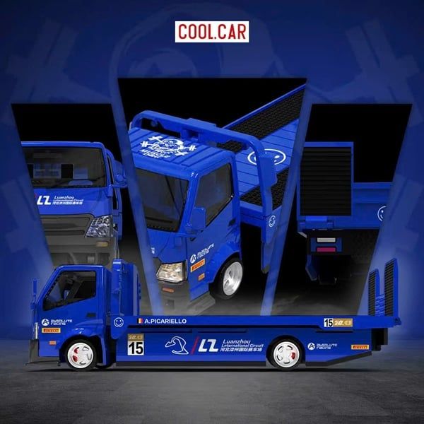  Mô hình xe tải H300 Flatbed Transport Trailer Royal Blue No.15 Paint Scheme Realistic tỉ lệ 1:64 CoolcarCC647231 