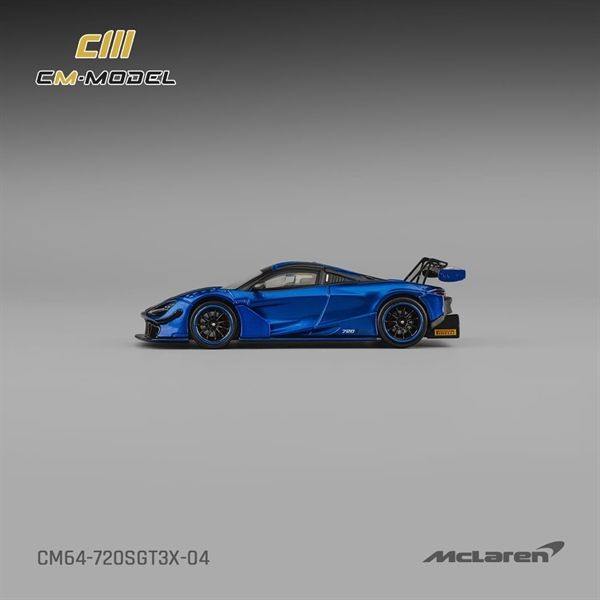 Mô hình xe Mclaren 720SGT3X Aurora Blue tỉ lệ 1:64 CM Model CM64-720SGT3X-04 