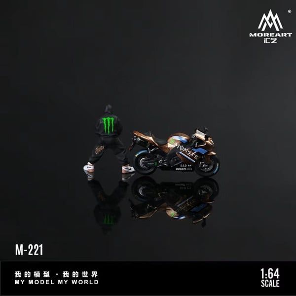  Set mô hình nhân vật và xe mô tô Kawasaki 2006 ZX-10R Claw Livery Cool Action Figure Set Resin tỉ lệ 1:64 MoreArt MO222221 