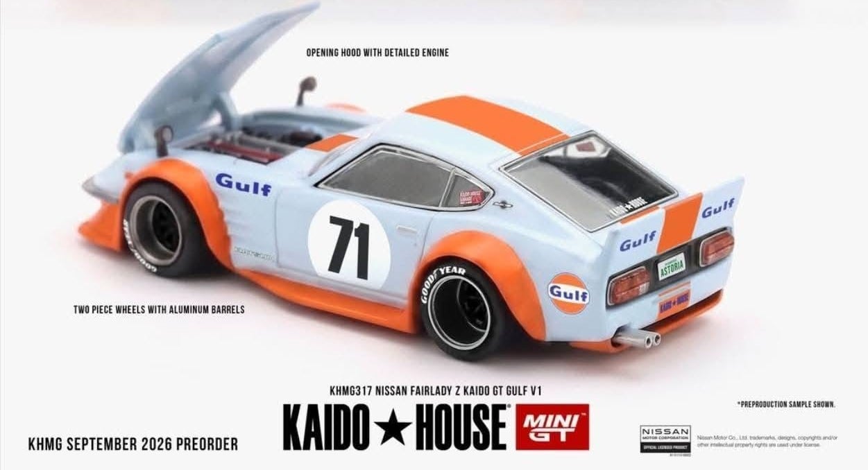  Mô hình xe Nissan Fairlady Z Kaido GT Gulf V1 tỉ lệ 1:64 Kaido House KHMG317 