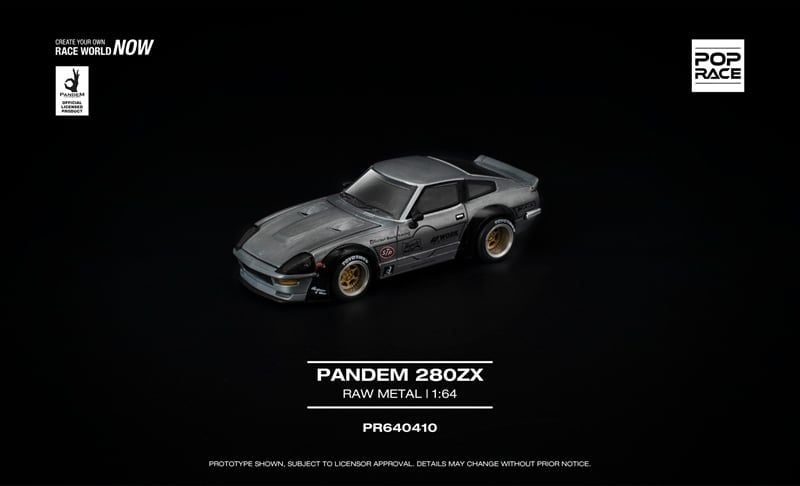  Mô hình xe Toyota Pandem 280zx Raw Metal tỉ lệ 1:64 Pop Race PR640410 
