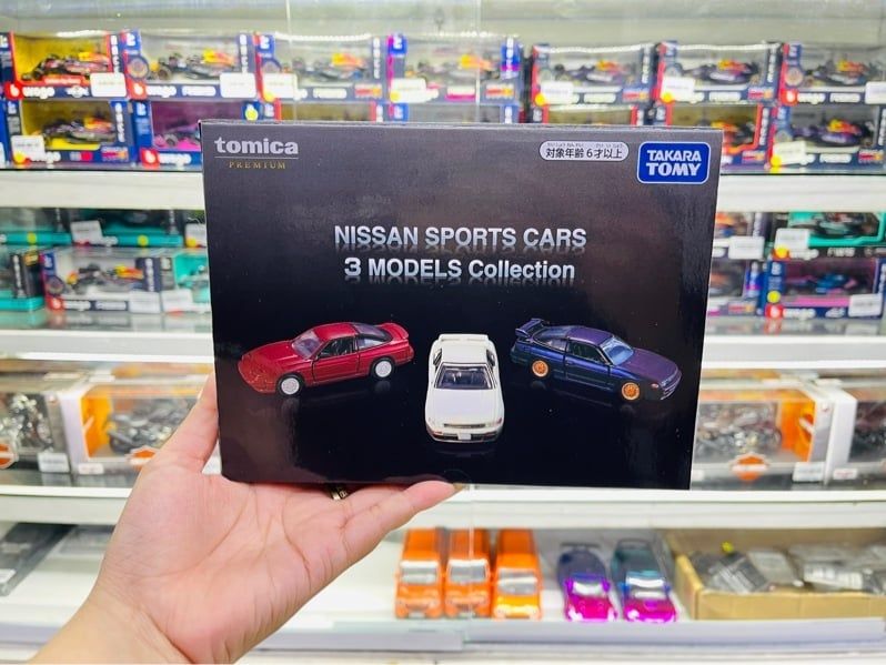  Set 3 mô hình xe Tomica PRM Nissan Sport Car 3 Models tỉ lệ 1:64 Tomica Premium 79866 