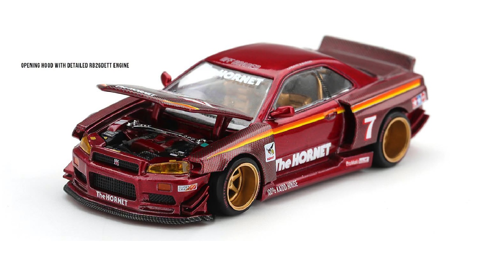  Mô hình xe Nissan Skyline GT-R (R34) Tamiya.Kaido House “The Hornet” V2 tỉ lệ 1:64 Kaido House KHMG315 