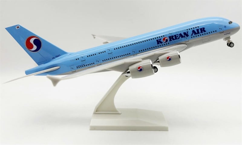  Mô hình máy bay Korean Airlines Blue Airbus A380 30cm MB30010 