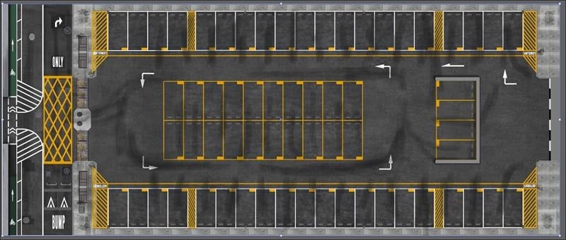  Diorama mô phỏng mặt đường - bãi đỗ xe in PP cán mờ chống nước bụi bẩn kích cỡ 120x50cm tỉ lệ 1:64 Autono1 DR604 