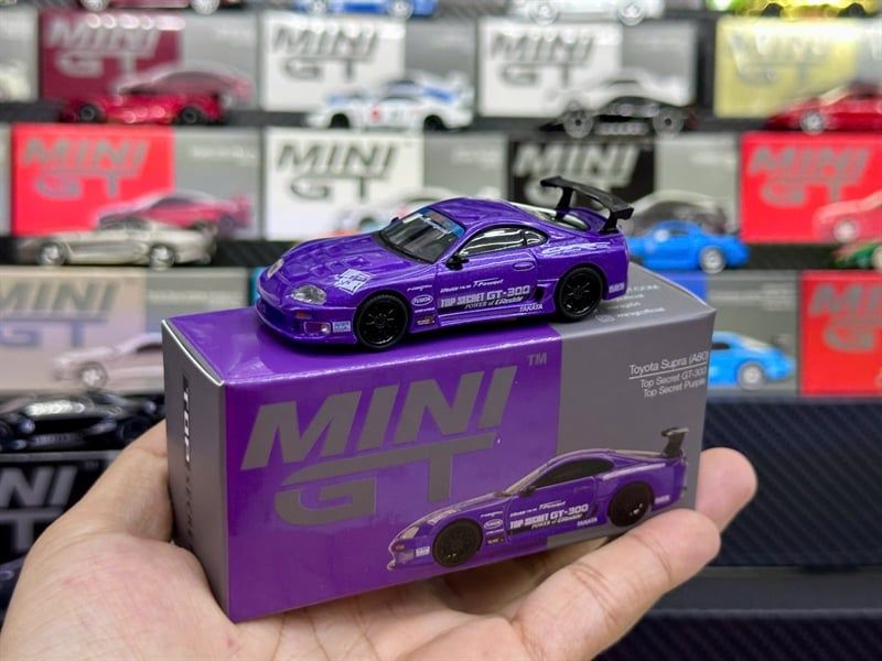  [Hàng Loose] Mô hình xe Toyota Supra (A80) Top Secret GT-300 Top Secret Purple tỉ lệ 1:64 MiniGT MGT01067 