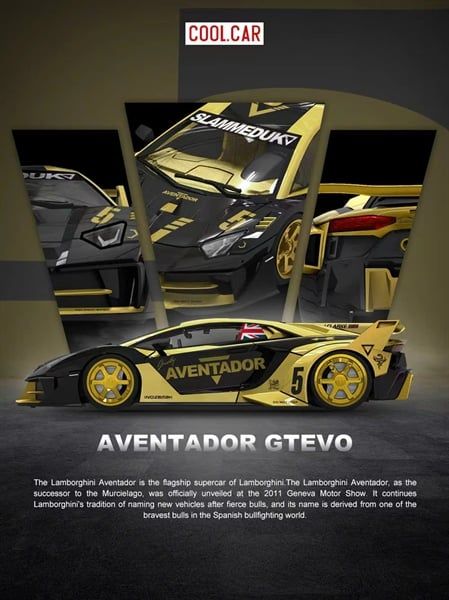  Mô hình xe Lamborghini GTEVO V5 Black Gold Painted Simulated tỉ lệ 1:64 Cool car CC643831 \ 