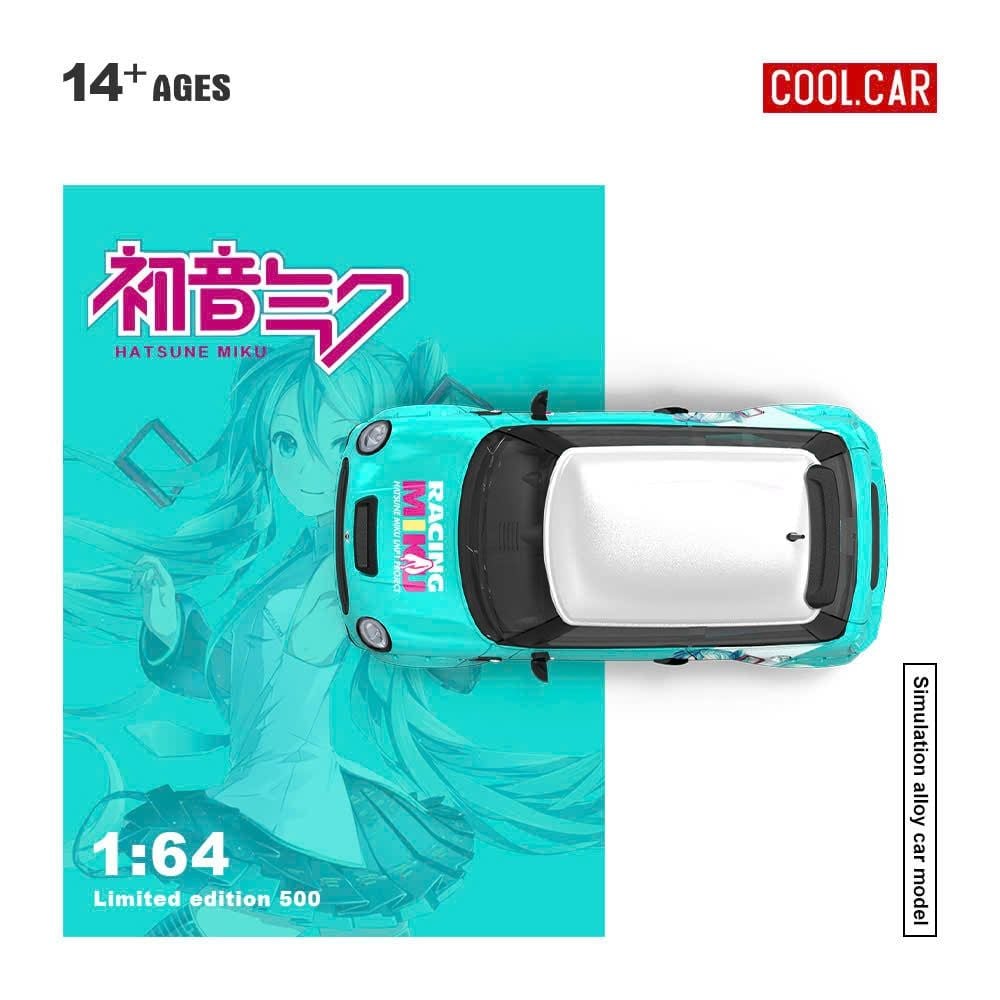  Mô hình xe Mini Cooper custom Hatsune Miku coating simulated limited 500pcs tỉ lệ 1:64 Cool car CC643642 
