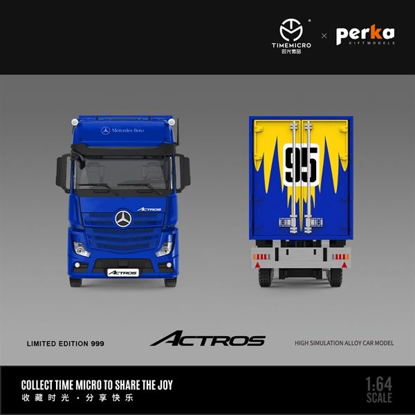  Mô hình xe container thùng Mercedes Benz Actros custom Spoon tỉ lệ 1:64 Time micro x Perka TM646727 