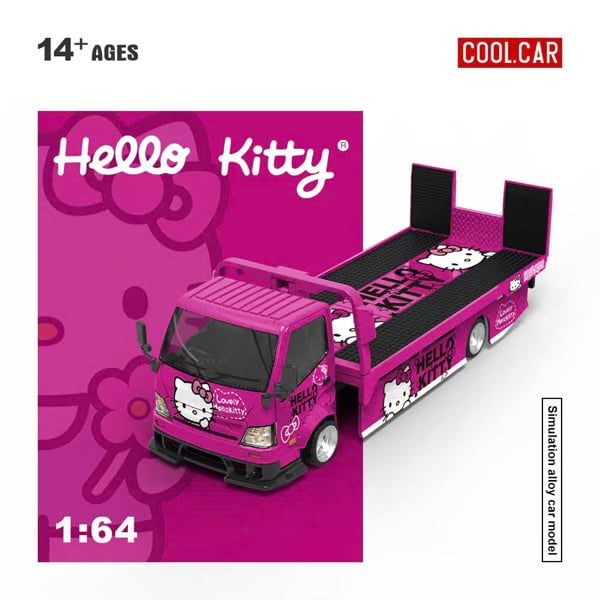  Mô hình xe tải cứu hộ H300 hello kitty tỉ lệ 1:64 Coolcar CC647236 