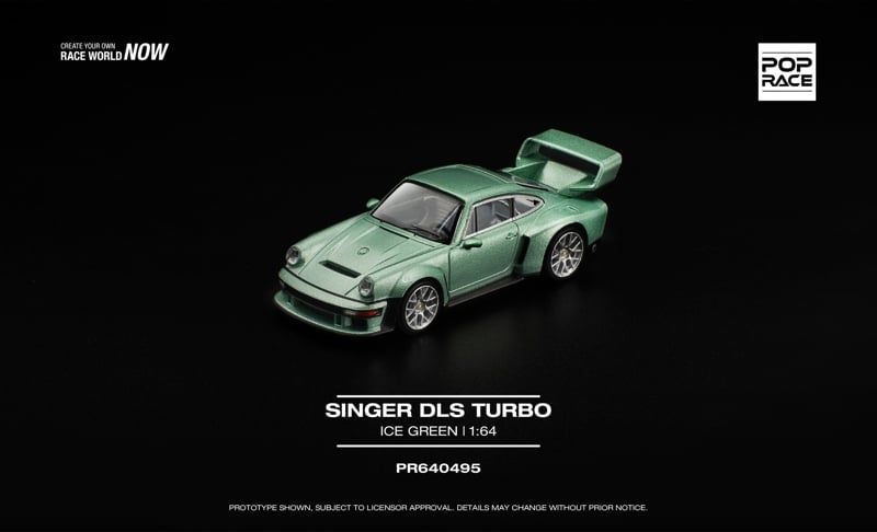  Mô hình xe Singer DLS Turbo Ice Green tỉ lệ 1:64 Pop Race PR640495 