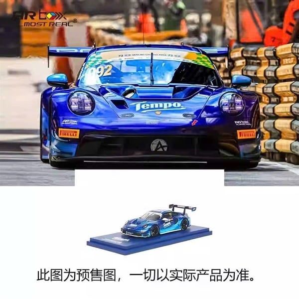  Mô hình xe Porsche Licensed Products - 992 GT3 R Macau Grand Prix Racing tỉ lệ 1:64 AR Box 