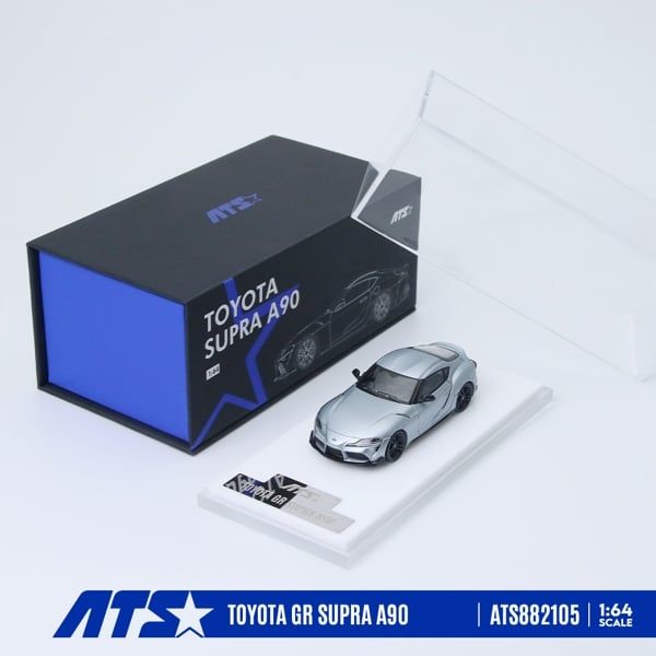  Mô hình xe Toyota Supra A90 Matte Silver Blue tỉ lệ 1:64 ATS Atenza ATS882105 