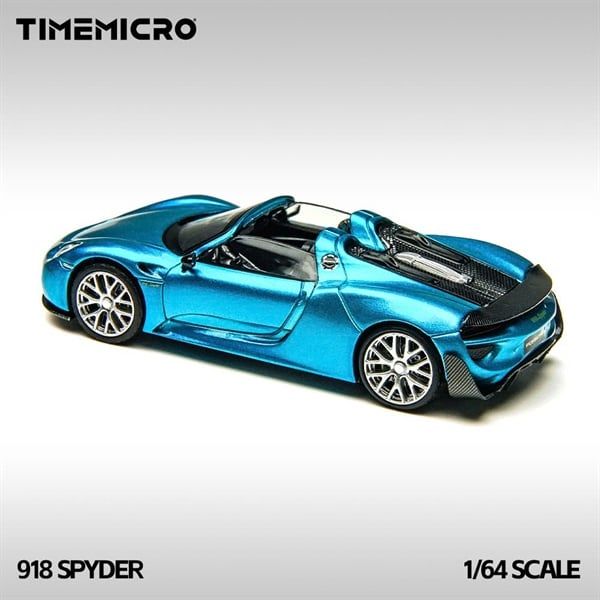  Mô hình xe Porsche Spyder 918 opentop metallic blue tỉ lệ 1:64 Time micro TM643530 