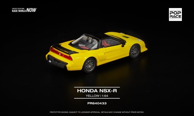  Mô hình xe Honda NSX - R Yellow mở được nắp máy sau tỉ lê 1:64 Poprace PR640433 