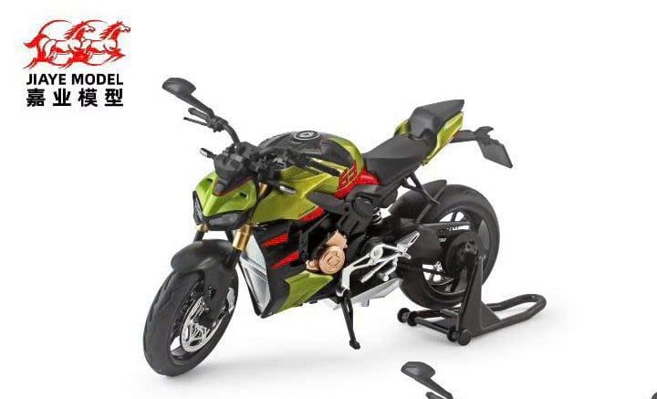  Mô hình xe mô tô Ducati streetfighter V2 có âm thanh đèn tỉ lệ 1:12 Jiaye model VB12133 MT12027 