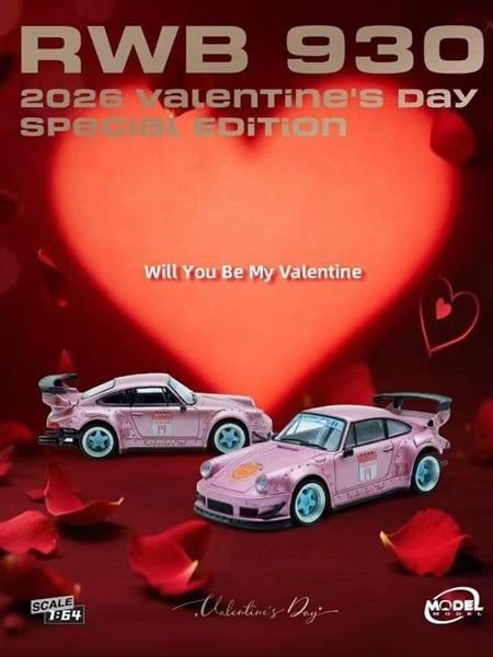  Mô hình xe Porsche 930 RWB Valentine’s Edition box tỉ lệ 1:64 MODEL model (MM) OT64761 
