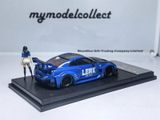  Mô hình xe Nissan GTR R35 Blue Carbon Fiber Cover Paint + Includes Figure tỉ lệ 1:64 Mymodelcollect MC640005I 