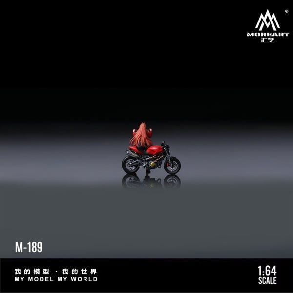  Mô hình nhân vật và mô tô Ducati Monster 696 Red Motorcycle Girl Resin Model tỉ lệ 1:64 MoreArt MO222189 