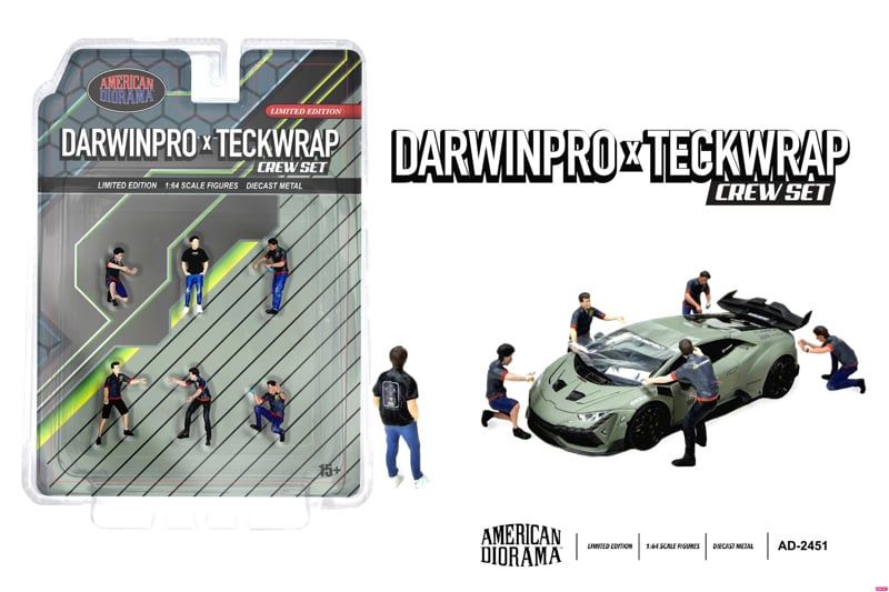  Set mô hình nhân vật figure DarwinPro x Teckwrap Crew set tỉ lệ 1:64 American Diorama AD-2451 