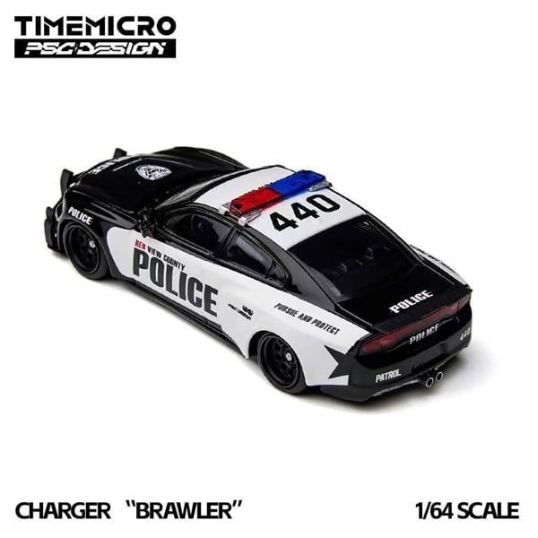  Mô hình xe ô tô tỉ lệ 1:64 Dodge Charger “Brawler” no.440 LSPD Police Car Die-Cast TIME MICRO x PSC DESIGN TM648203 
