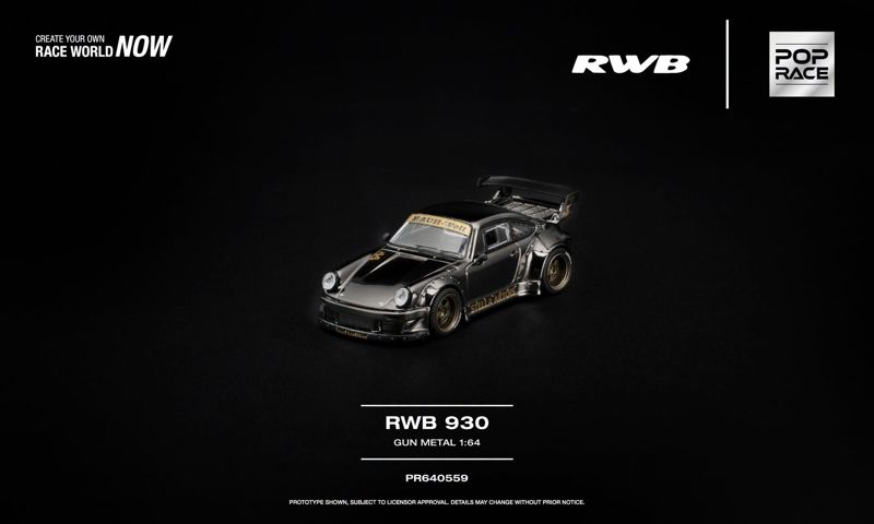  Mô hình xe Porsche RWB930 gun metal tỉ lệ 1:64 Pop Race PR640559 